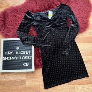 Polka dot velvet dress